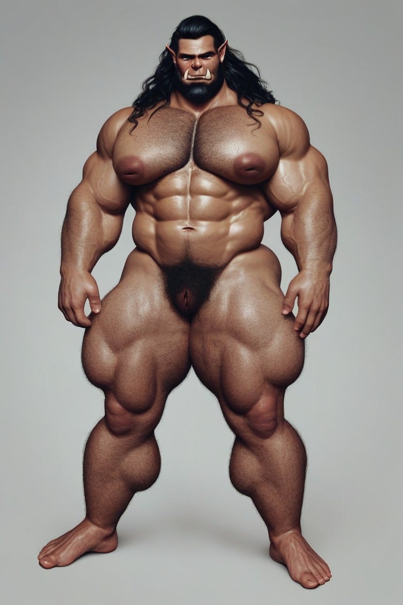 Hairy, Large, 1 Person AI Gay Porn