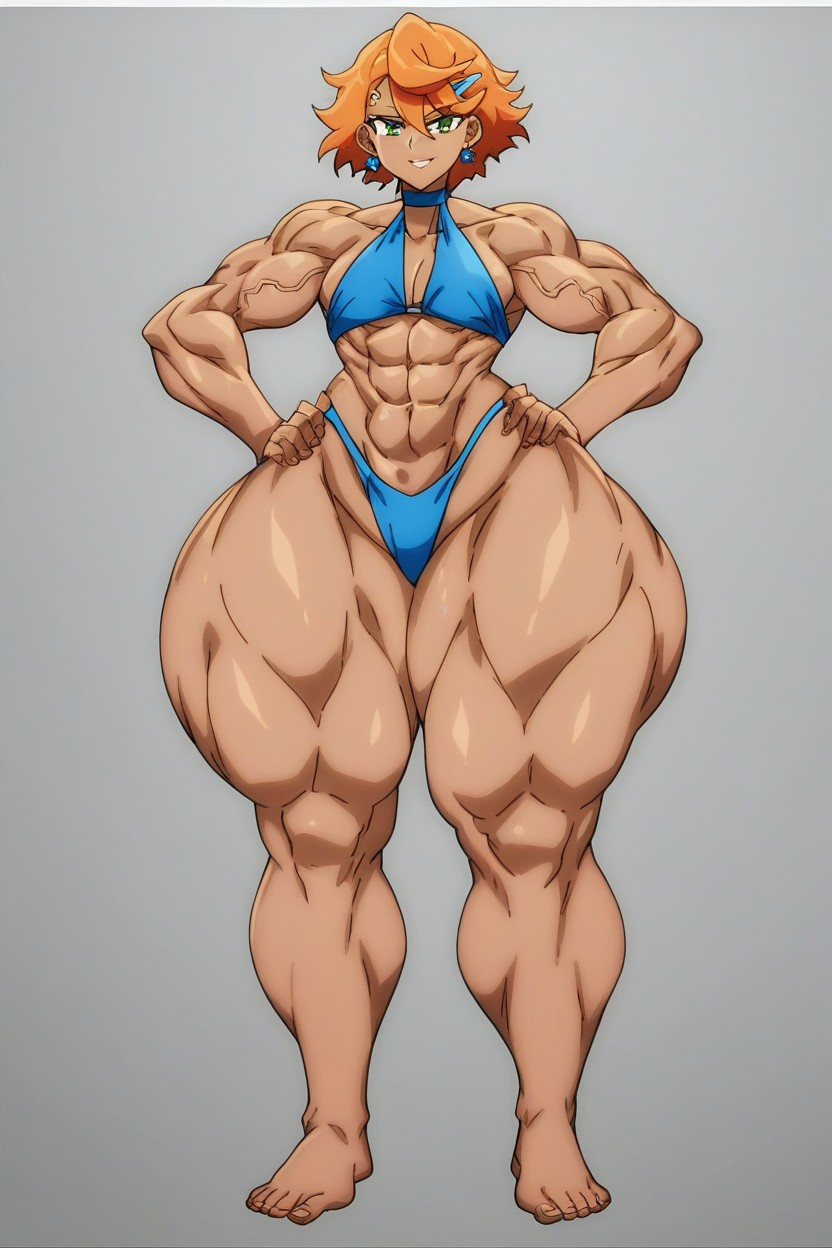 Orange Hair, Thick Thighs, Pale Skin Hentai AI Porn
