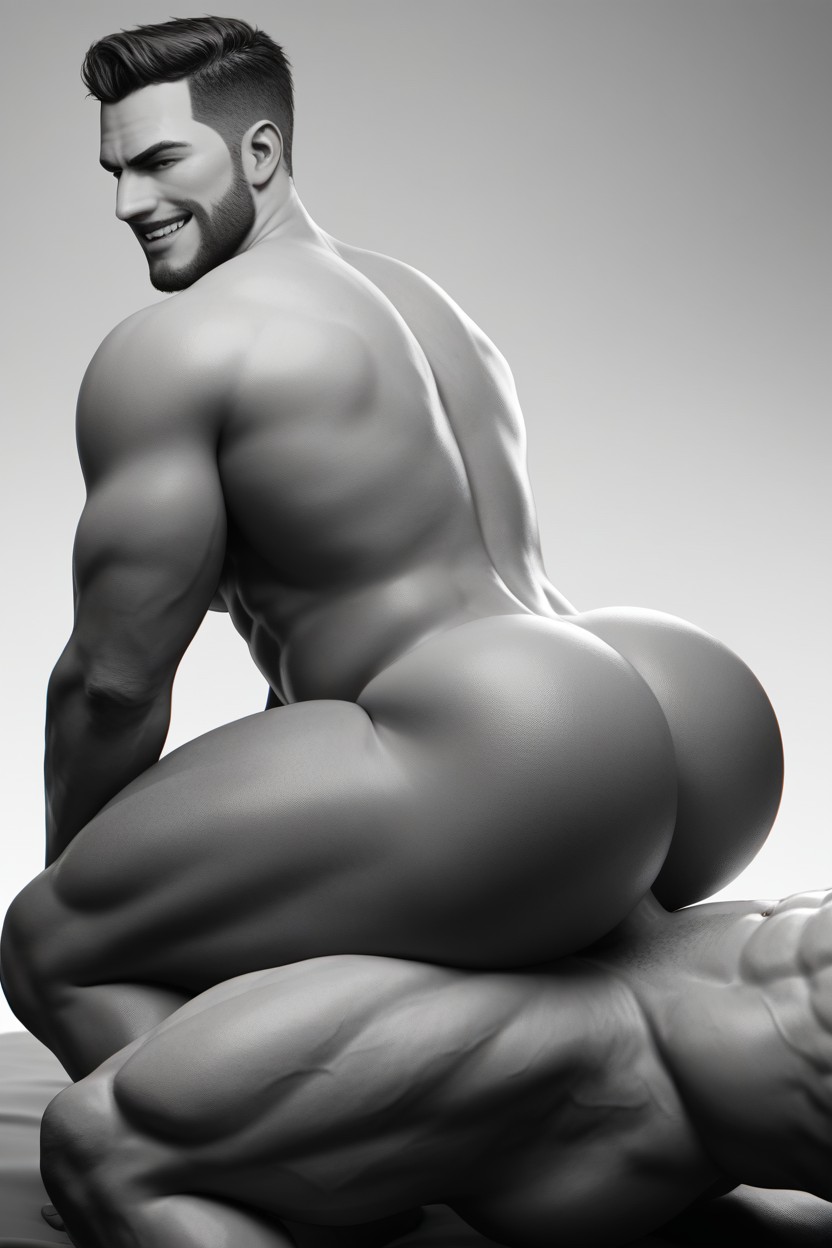 Side View, 18+, Round Ass AI Gay Porn