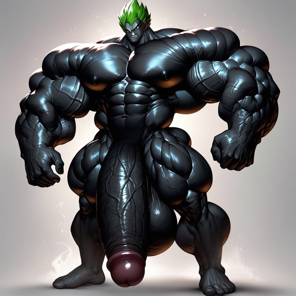 Giant, Two Dicks, Green Hair AI Gay Porn