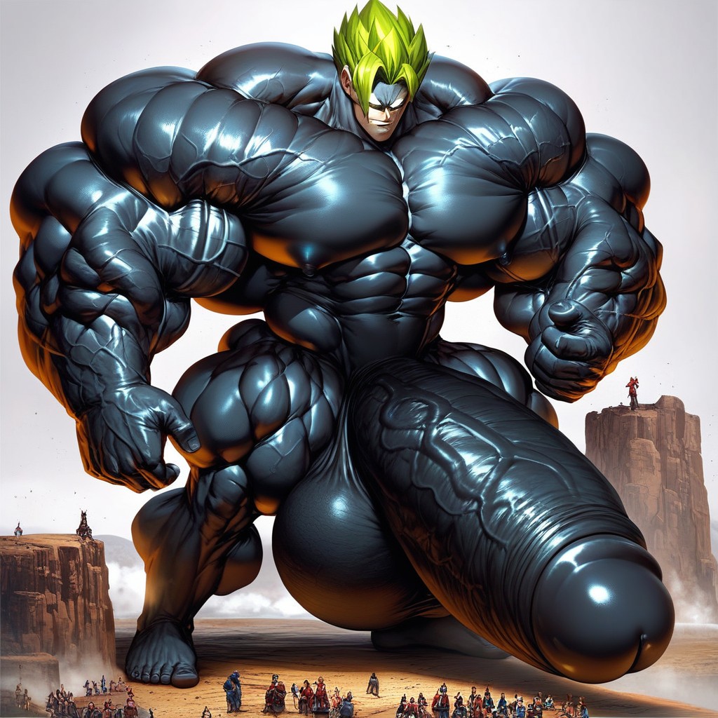 Huge Muscular Bodybuilder, Big Man, Extremely Large Ass AI Gay Porn