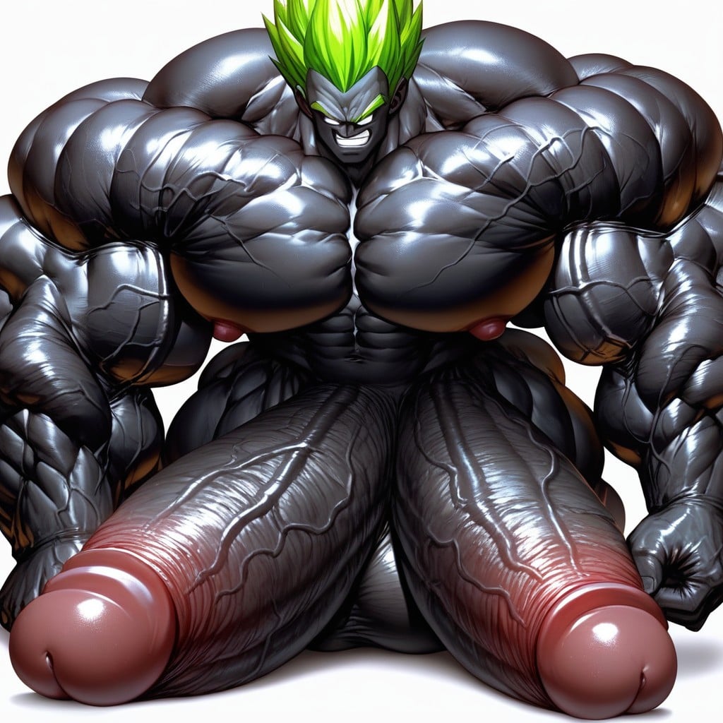 Penises Are Bigger Than Body, Simple Background, Green Hair AI Gay Porn