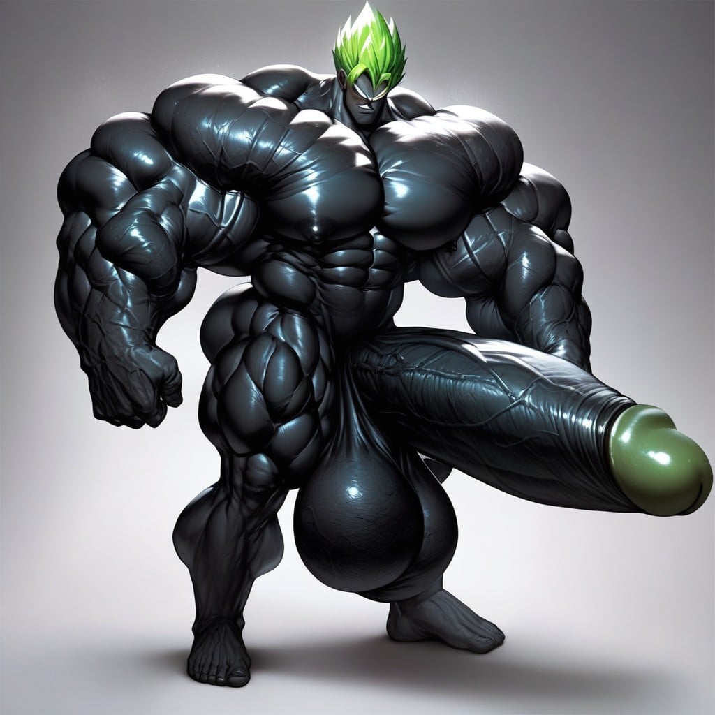Green Hair, Giant, Hyper Muscle AI Gay Porn