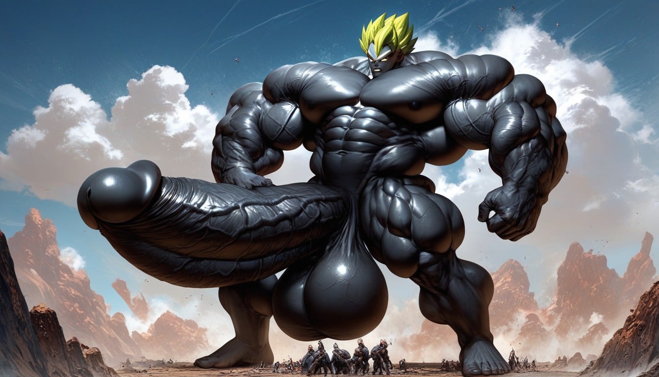 Black Skin, Tall, Huge Muscle AI Gay Porn
