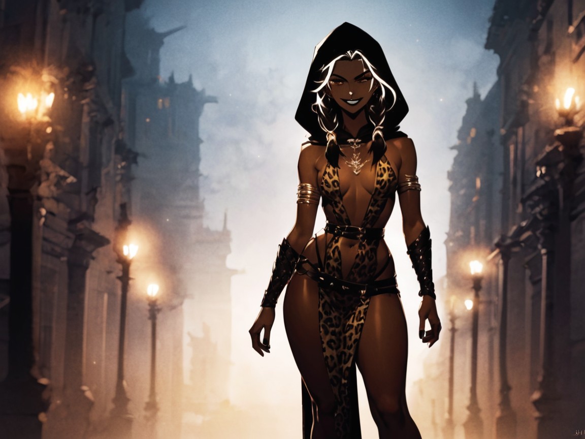 Back Street, Eyes Hood Shaped, Ancient City Background Latina AI Porn