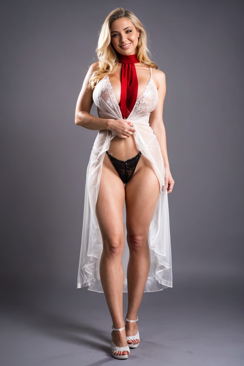 Gorgeous Long Blonde Hair, Hourglass Body, Horny AI Porn