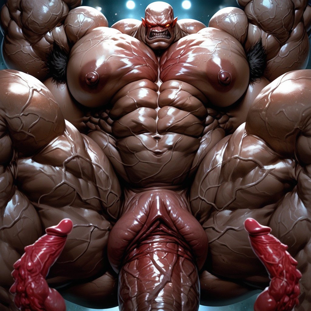 Hyper Excessive Pronounced Puffy Swollen Labia, Enormous Cocks, Gigantic Muscles AI Porn