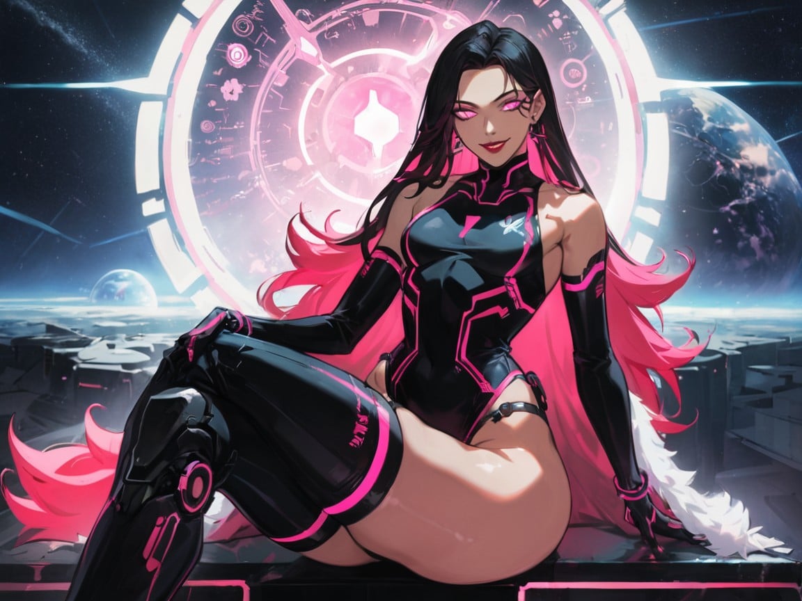 Smug, Low Breast Width, Throne Room Background 라틴 AI 야짤