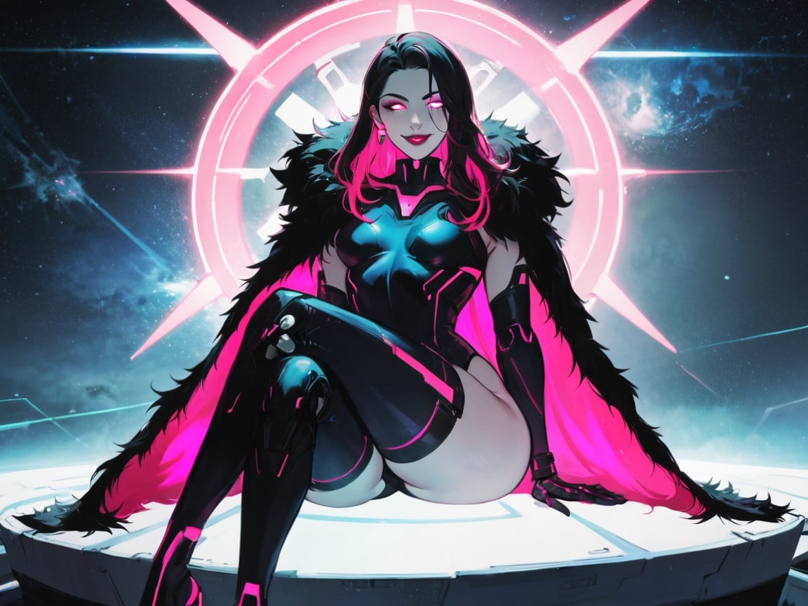 Holographic Data In Background, Low Breast Depth, Long Ass Width Latina AI Porn