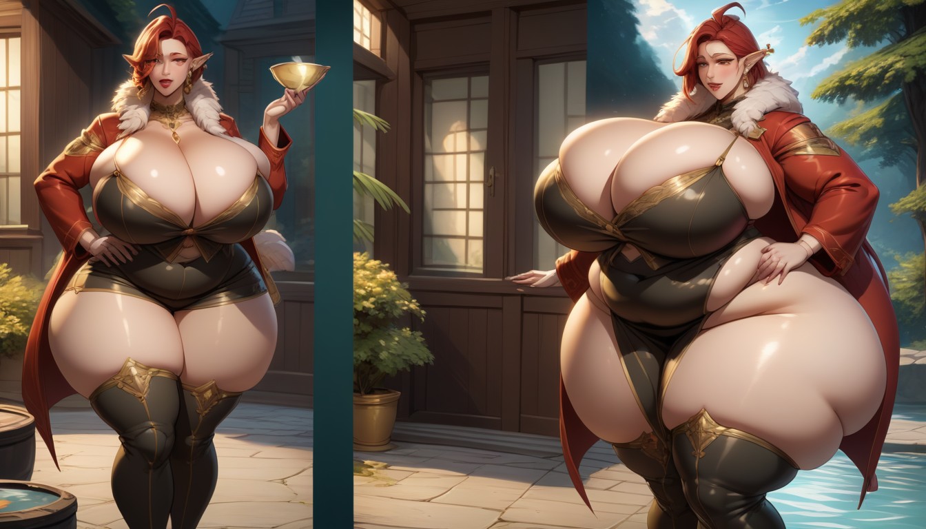 Escote, Unreal Absurdly Hyper Gargantuan Fat Expanding Swelling Enlarging Larger Boobs, Absurdly Hyper Giant Mega Fat Ass Porno BBW IA