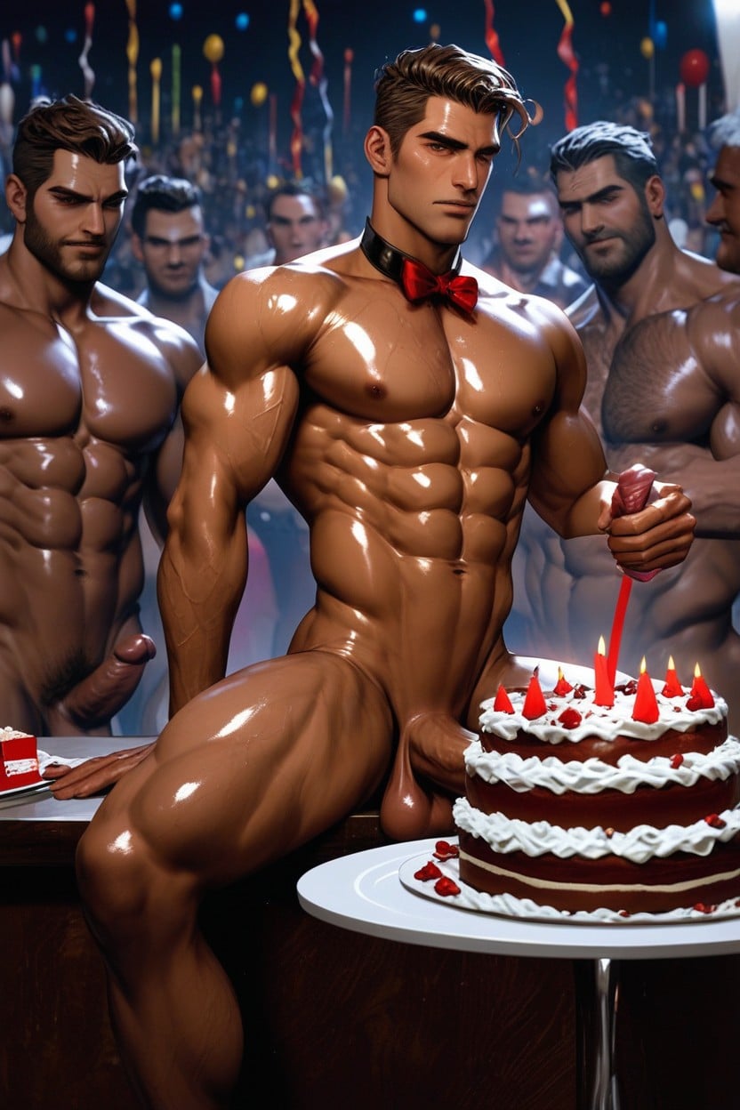 Very Short Hair, Nsfw, Oiled Skin AI Gay Porn