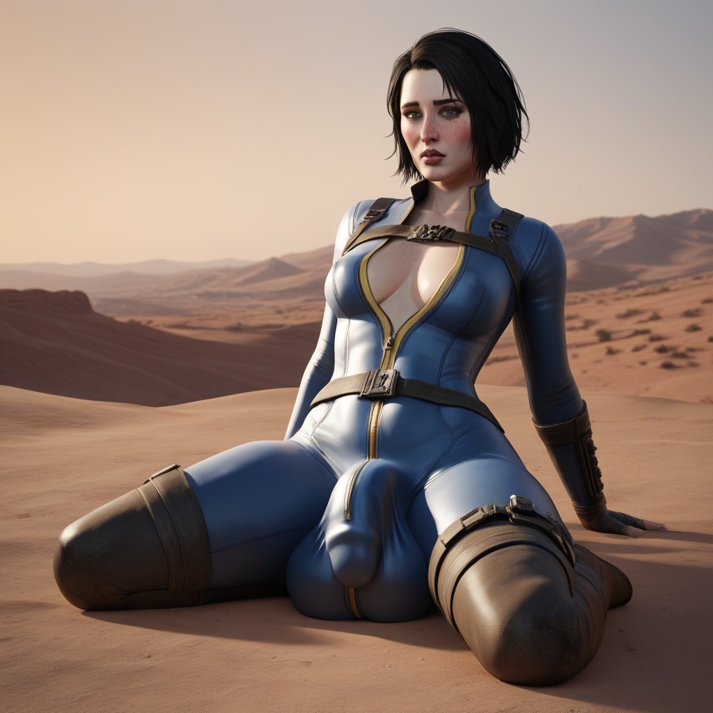 Skinny, Seductive Sexy Pose, Worried Expression Shemale AI Porn