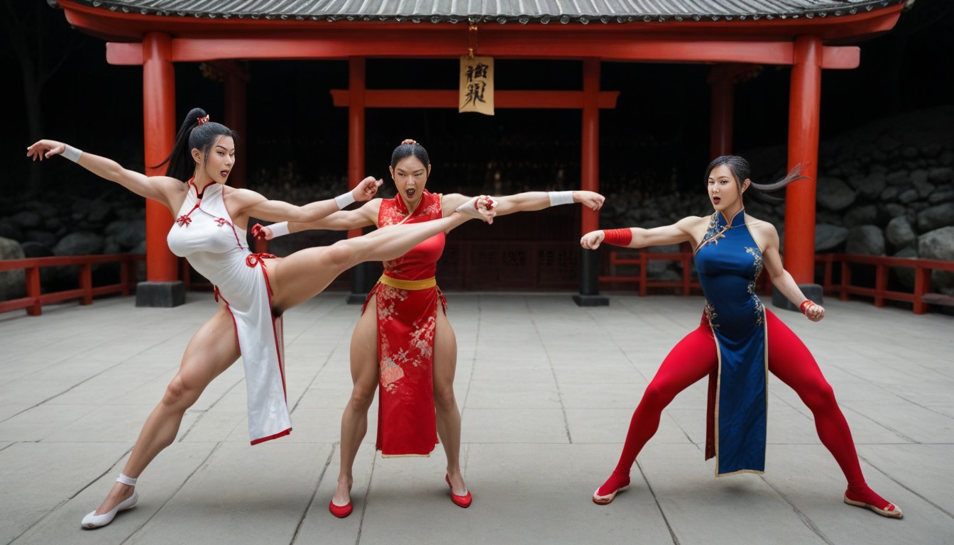 Chinese Hanfu, Fighting Each Other Fiercely, Fit AI Porn