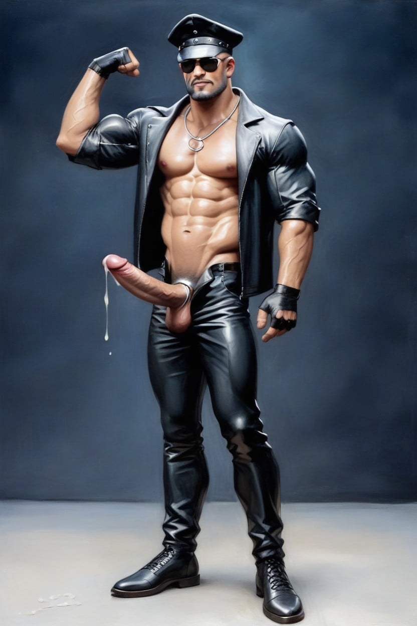 Only One Man, Large Penis Size, Open Clothes AI Gay Porn