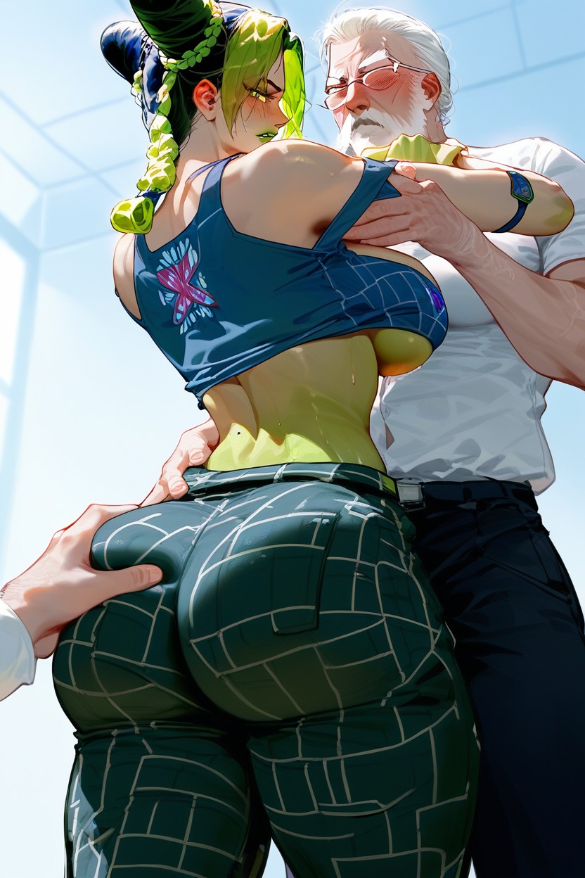 Pants Lowered, Big Booty Jolyne, Loose Shirt Hentai AI Porn