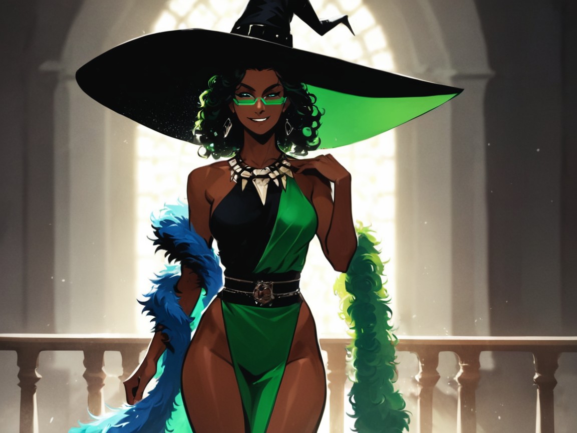 Holding A Glowing Green Tome, Squared Chest Width, One Woman Porno IA Latina