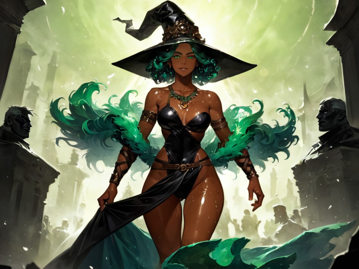 Golem Background, Green Hair Ribbon, Delgada Porno latina IA