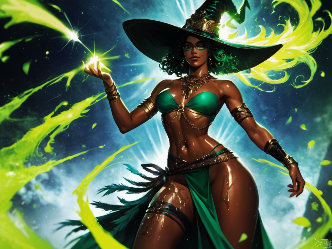 Energetic Face, Wearing Green Plaid Wizard Clothes, Squared Shoulders Porno latina IA