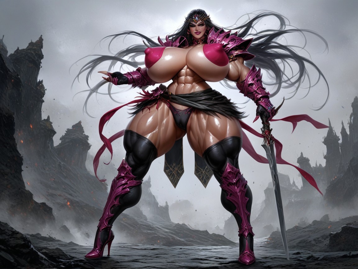Gigantic Thighs, Nipple Bulge Big Areolae Nipple Expansion, Hyper Calves Shemale AI Porn