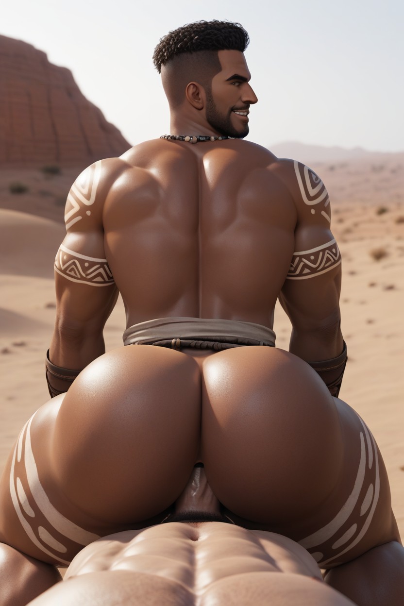 Rear View, Power Bottom, Big Bubble Butt AI Gay Porn