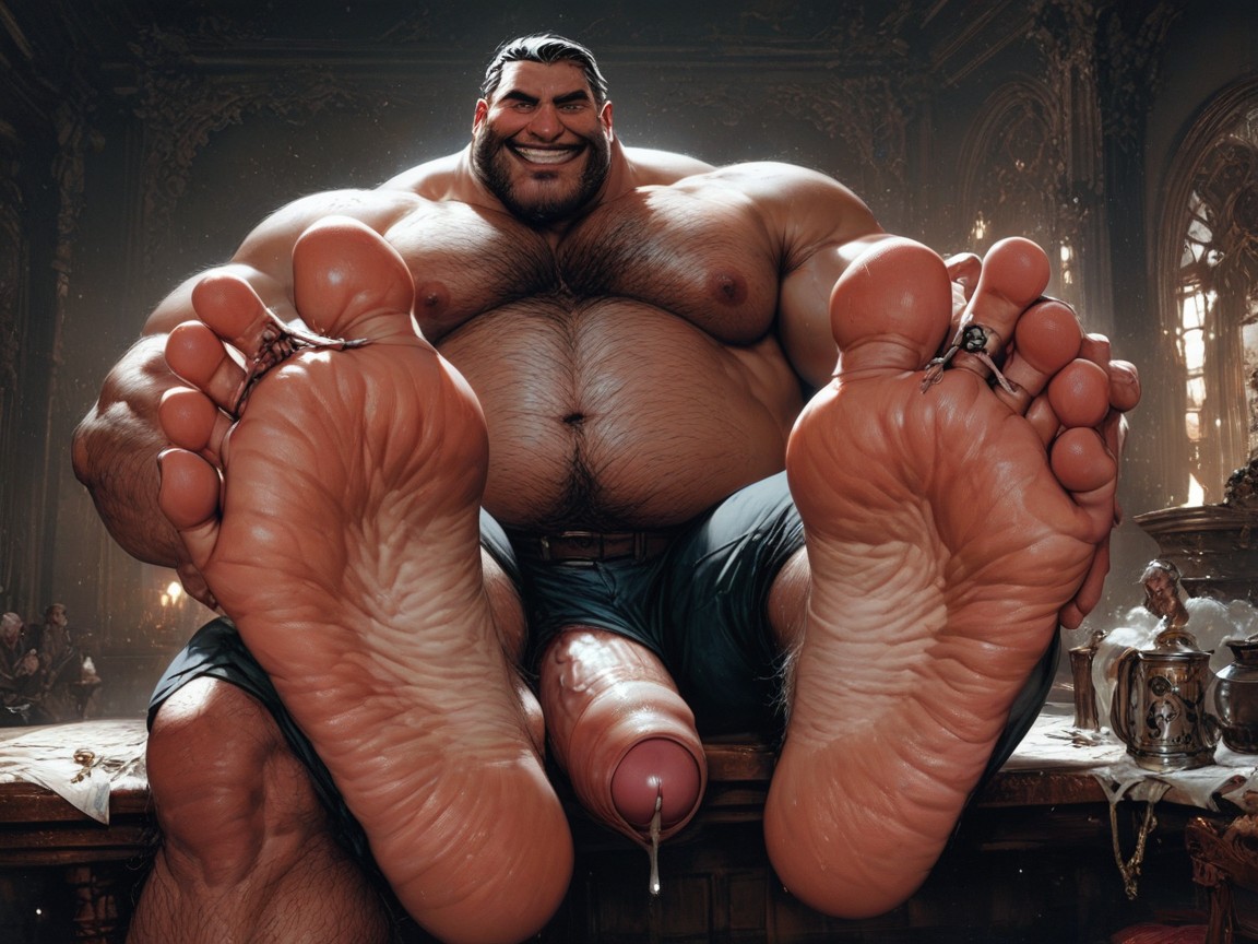 Long Penis, Big Feet, Oozing Precum AI Gay Porn
