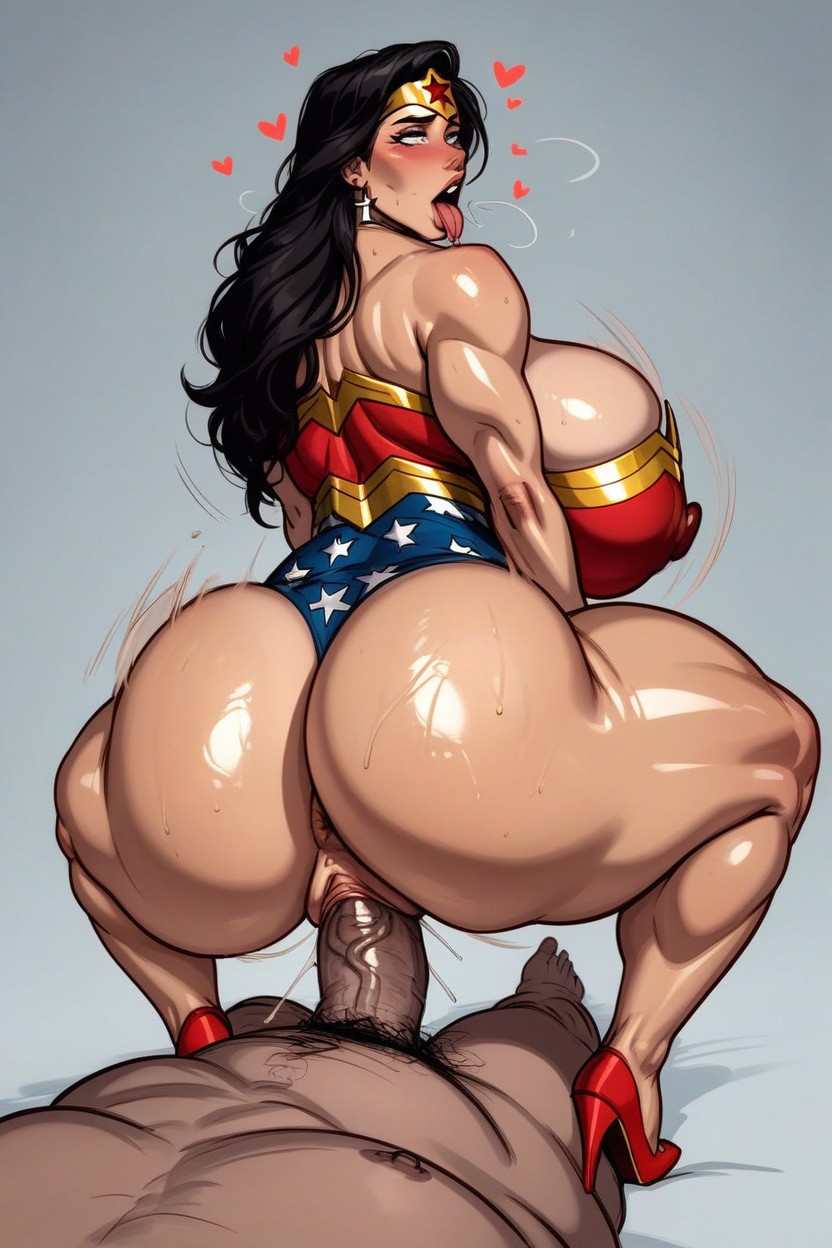 Ahegao, Side View, Thick AI Porn