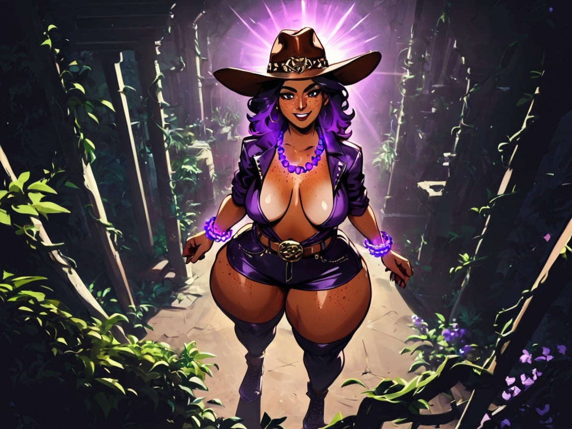 Extremely Large Ass, Vine Anklets, Woman Praying Latina AI Porn