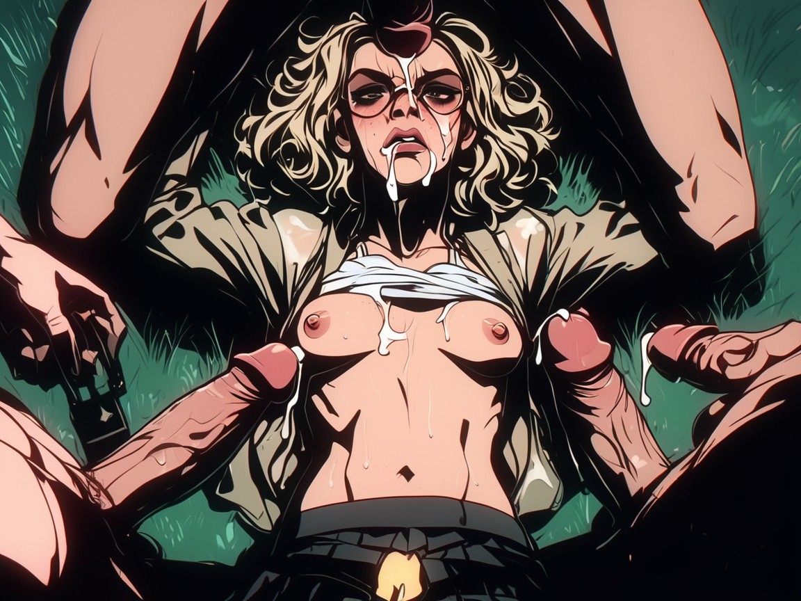 Arms Together, Olive Green Field Jacket, Penis Pounding Throat AI Porn