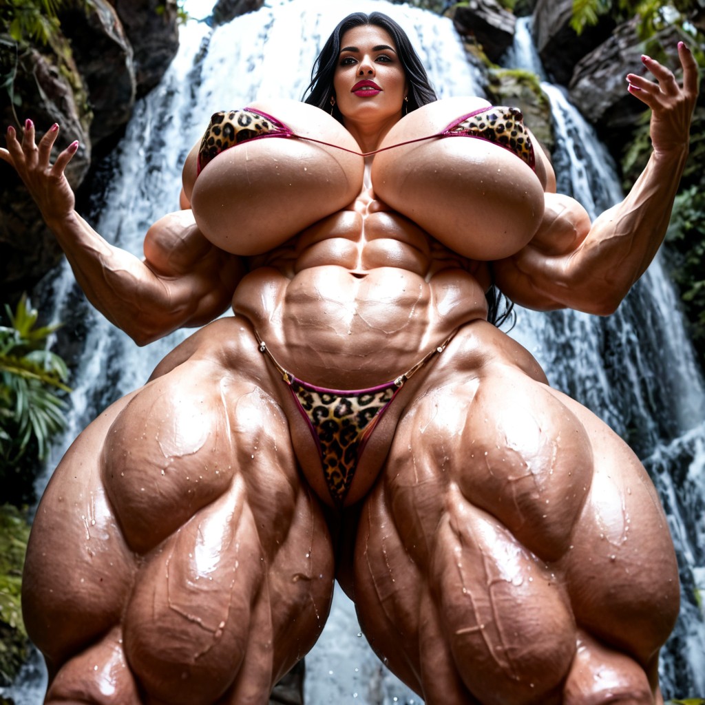 Pitch Black Hair, Fat Vulva, Crotch Bulge AI Porn