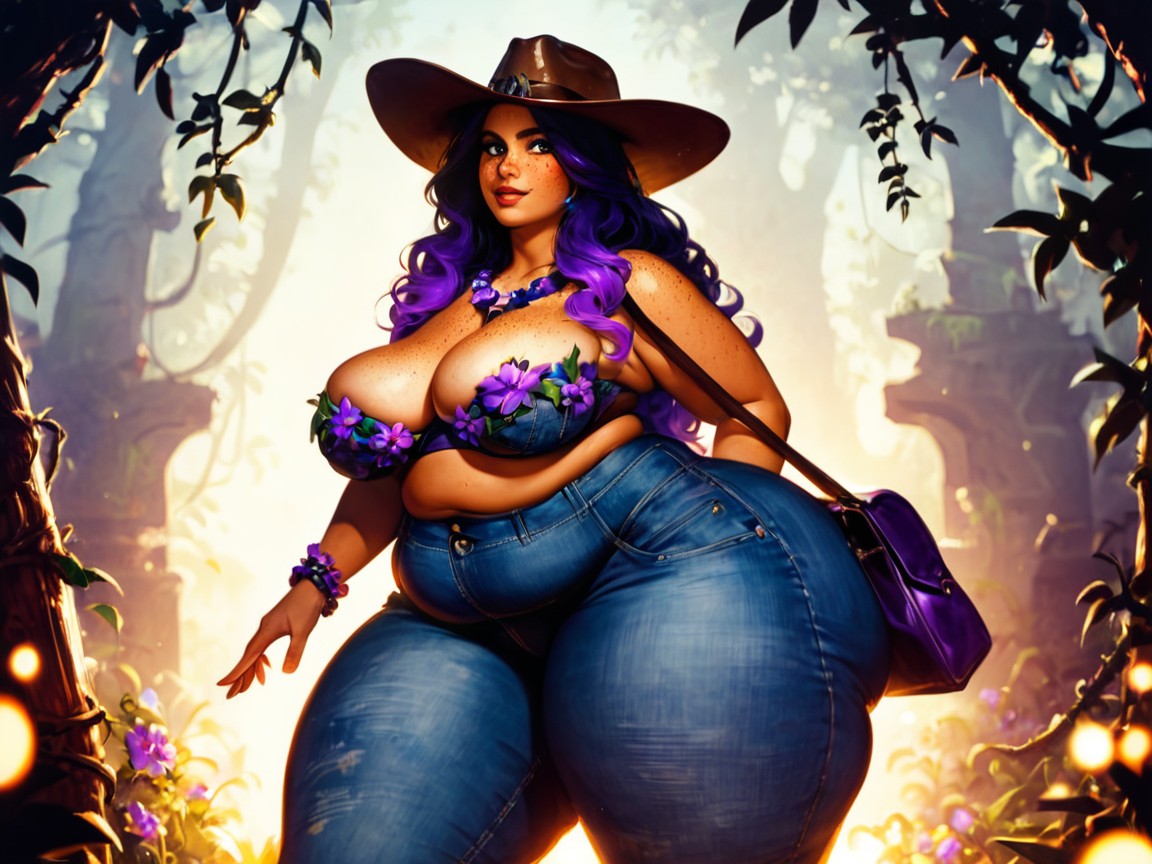 Extremely Large Ass, Thick, Jungle Location Latina AI Porn