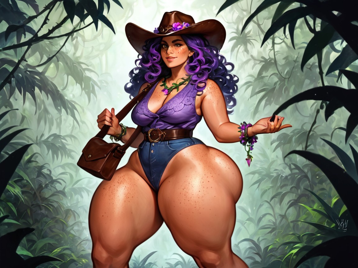 Cinematic, Freckles, Vine Anklets Latina AI Porn