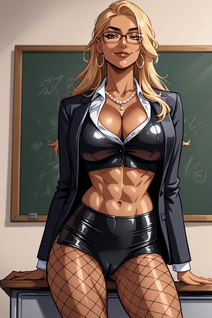 Dark Form Fit Blazer, 30+, Boots AI Porn