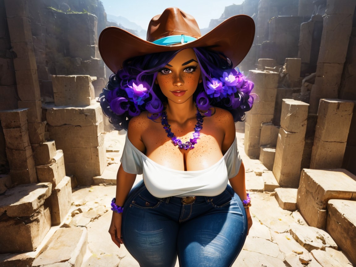 Saturated Colors, Extrêmement Lourd En Bas, Wild West Porno IA Latina