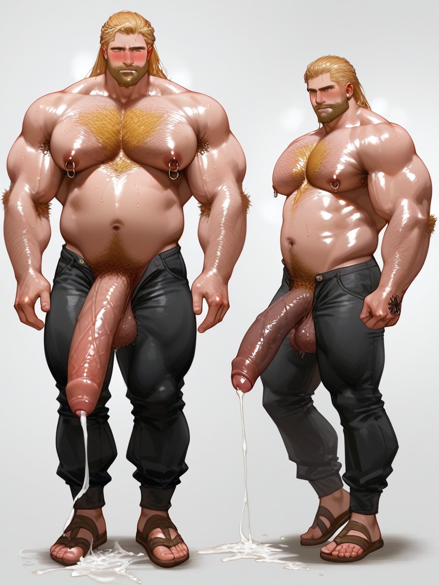Embarrassed , Gigantic, Scandinavian Viking In Armor AI Gay Porn