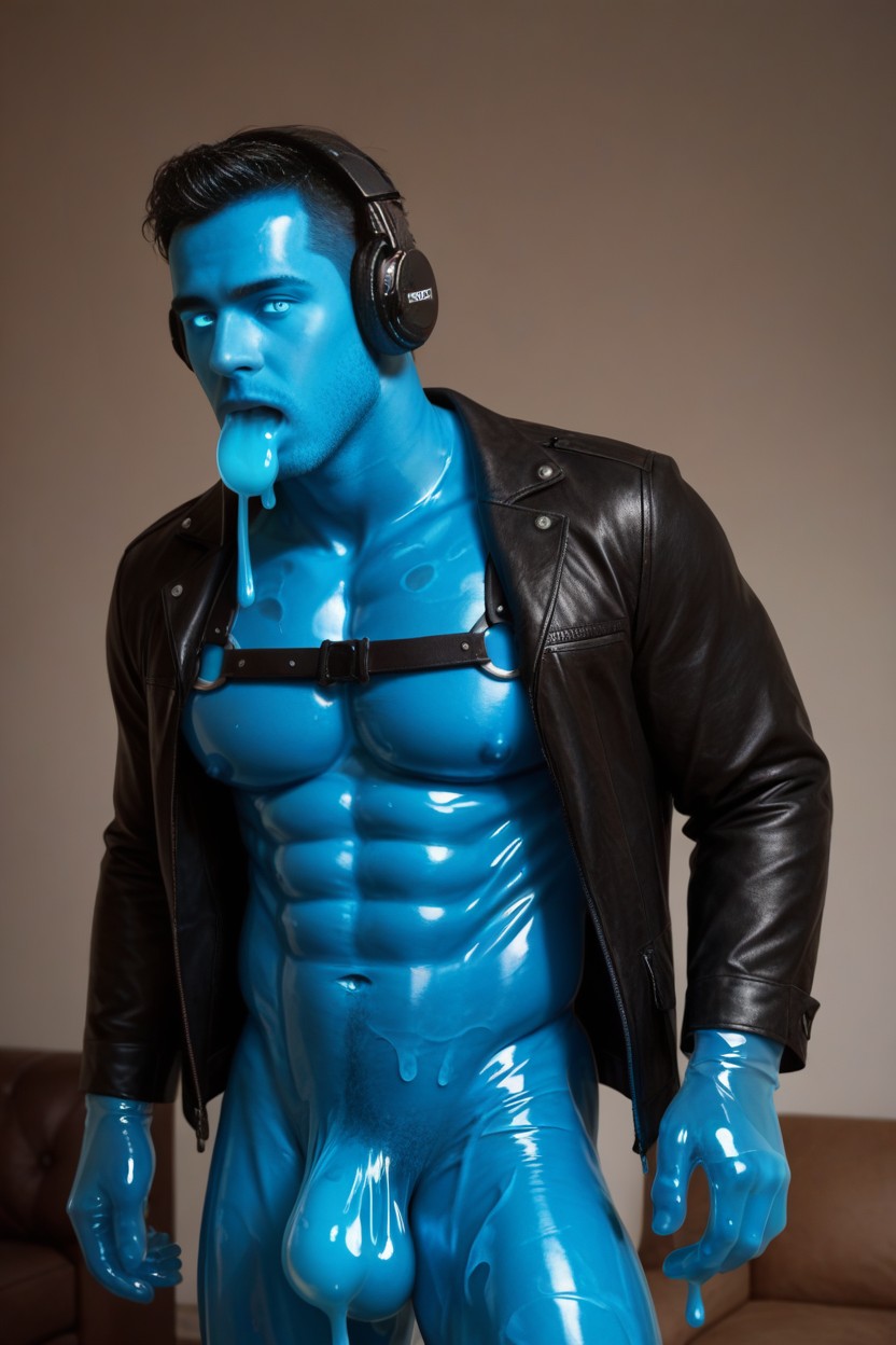 Headphones, Muscular, Transformation AI Gay Porn