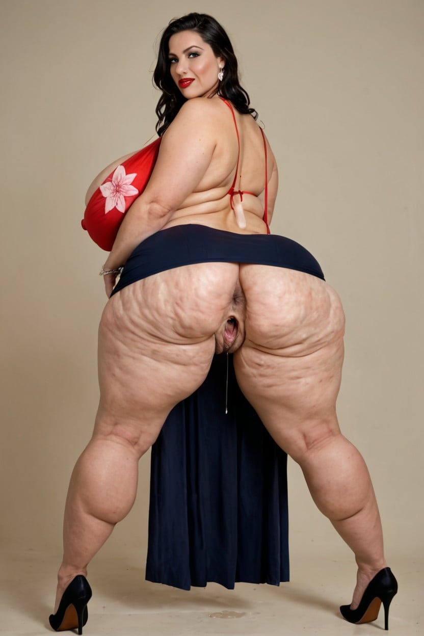 Cellulite, Standing, Full Body BBW AI Porn