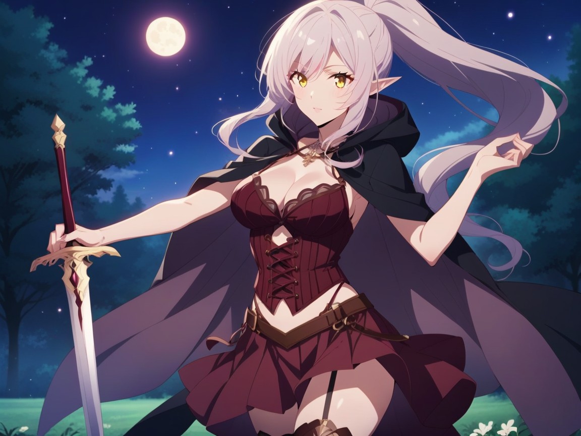 Wide Hips, Torso, Ponytail AI Porn