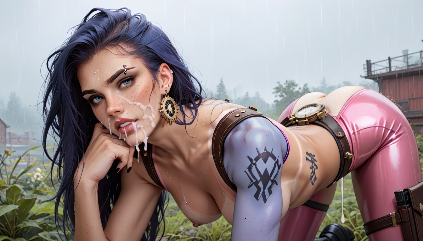 Horny, Face Close To Camera, Tattoos AI Porn