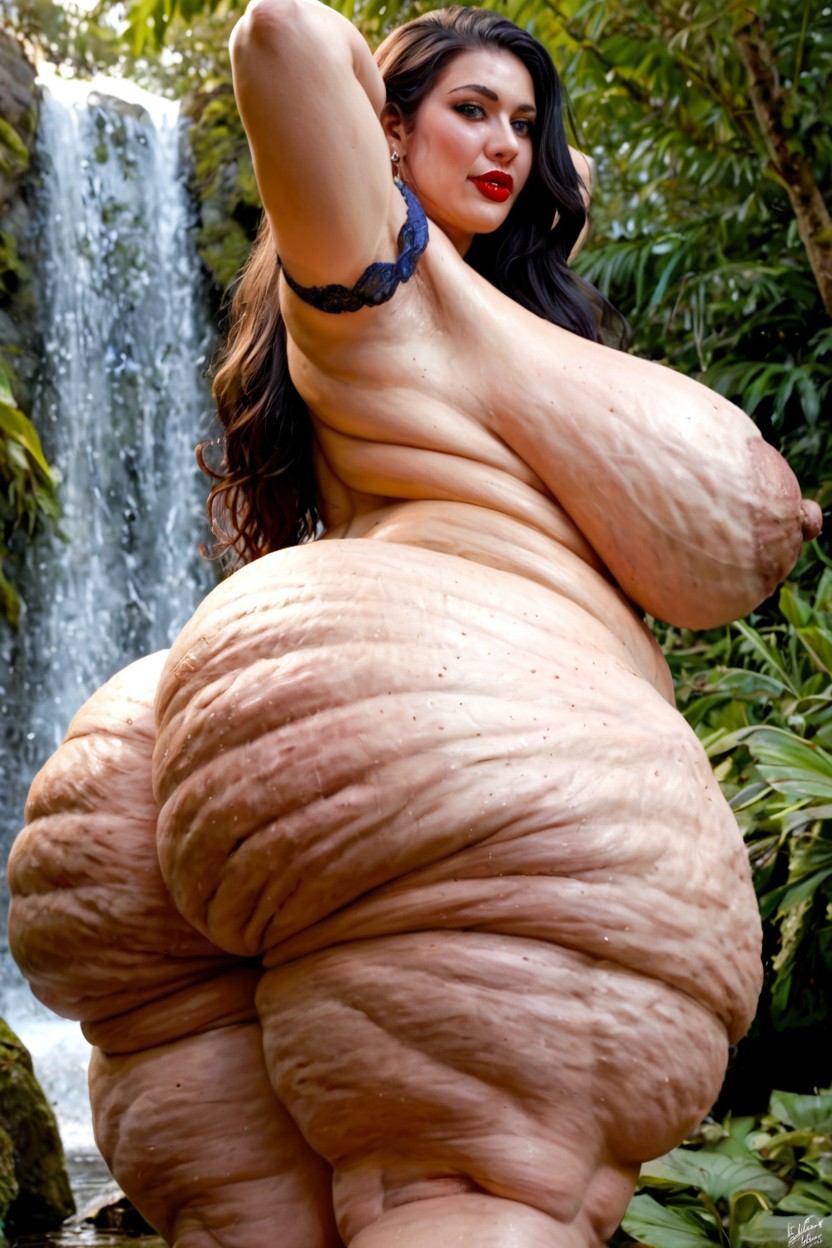 Breast Expansion, Veiny, With A Gigantic Fake Butt Four Times Wider Than Her Shoulders BBW AI Porn