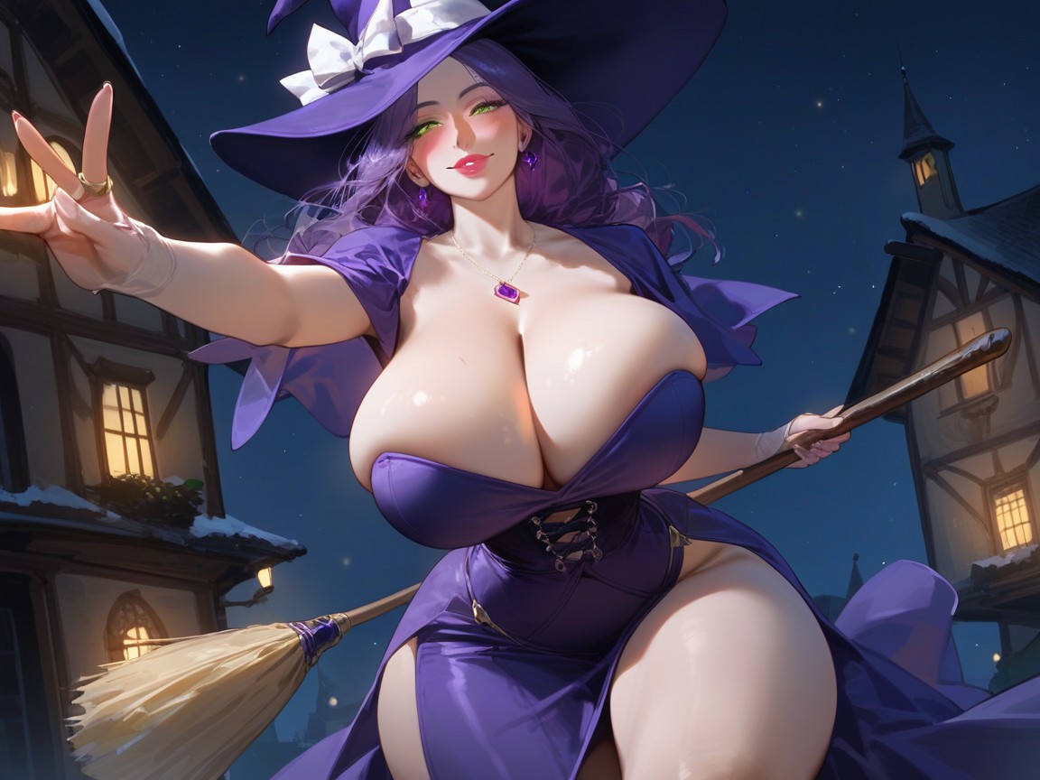 Beautiful Face, Overflowing Cleavage, Top Down Hentai AI Porn