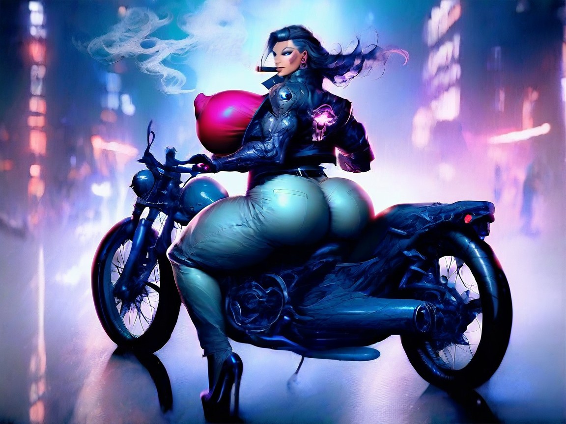 Gigantic Nipples Revealed, Leather Costume, Cyber Arms Hentai AI Porn