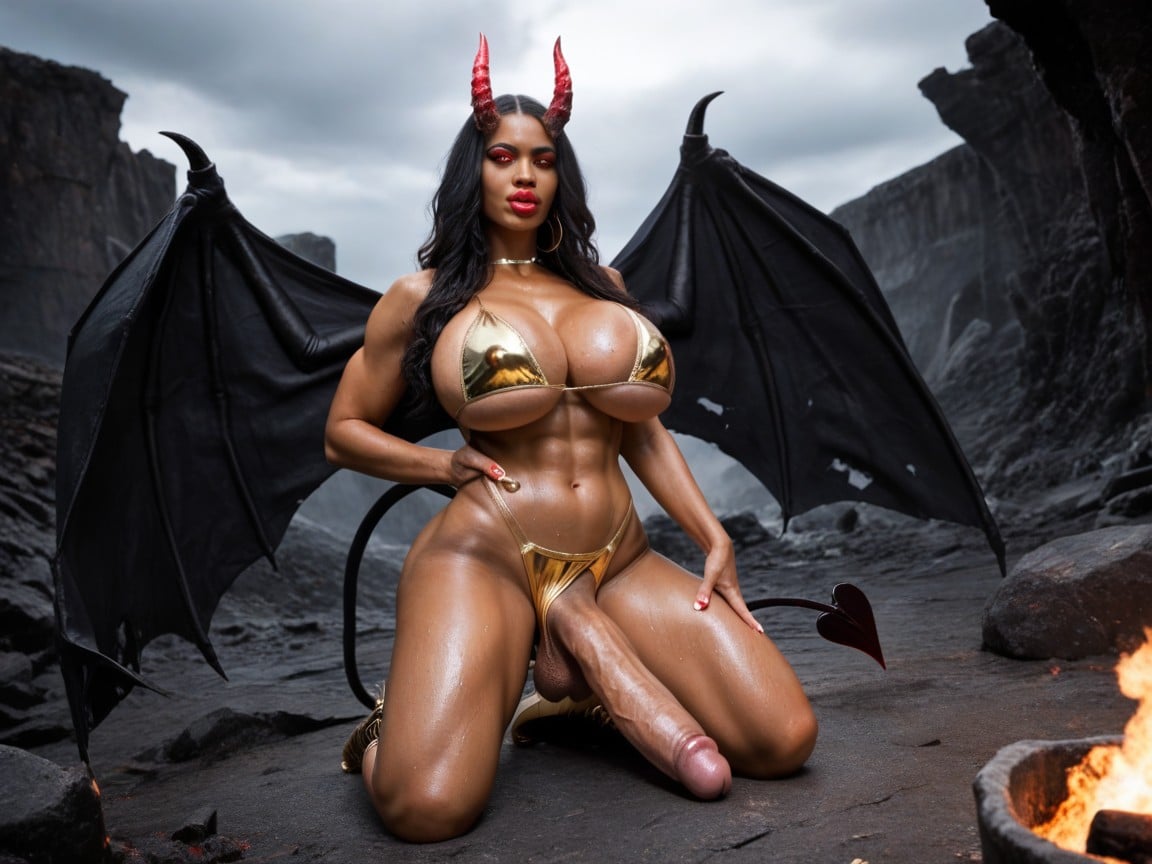 Tight Abs, Very Oily Skin, Raging Fires Shemale AI Porn