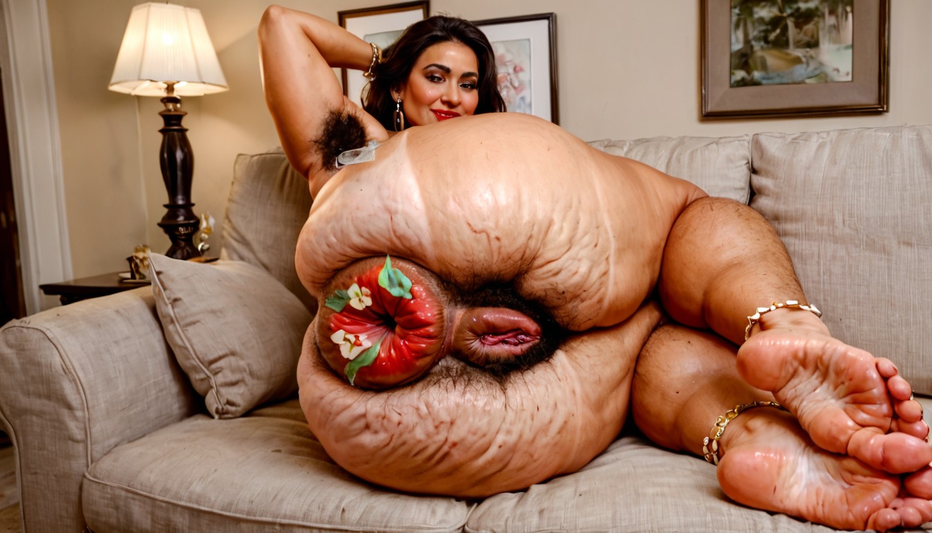 Posing To Be Jerk Off Material, Extremely Hairy Ass Crack, Massive Ass BBW AI Porn