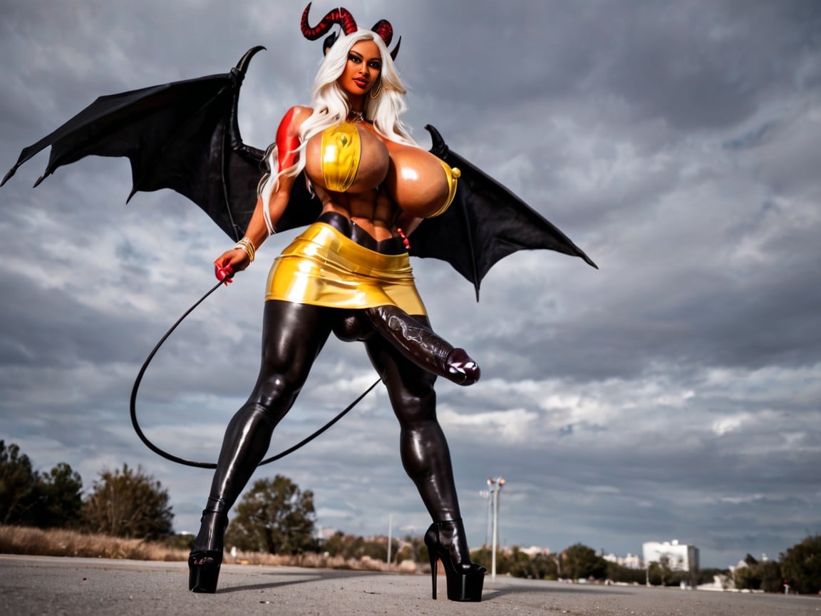 Devil, Muscular Legs And Abs, Dark Brown Skin AI Porn