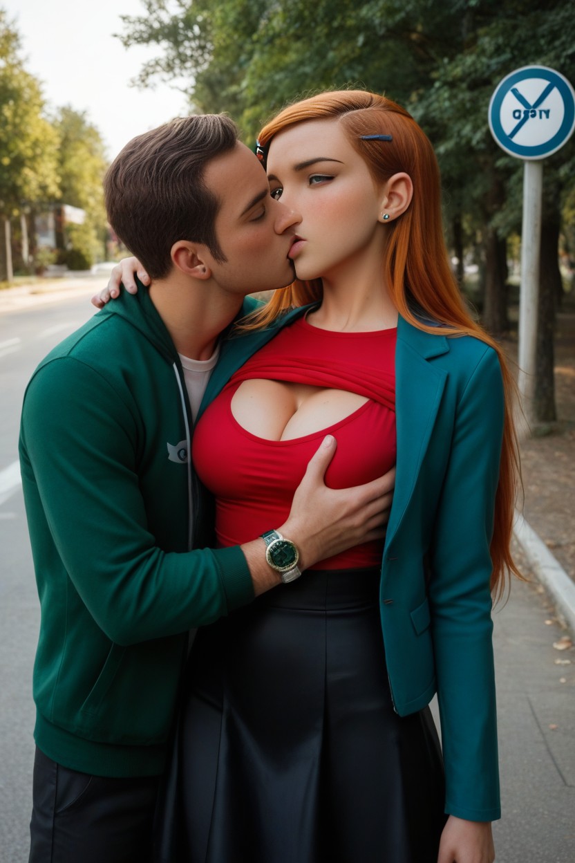Black Skirt, Kissing, Ben Man Lifting Skirt AI Porn