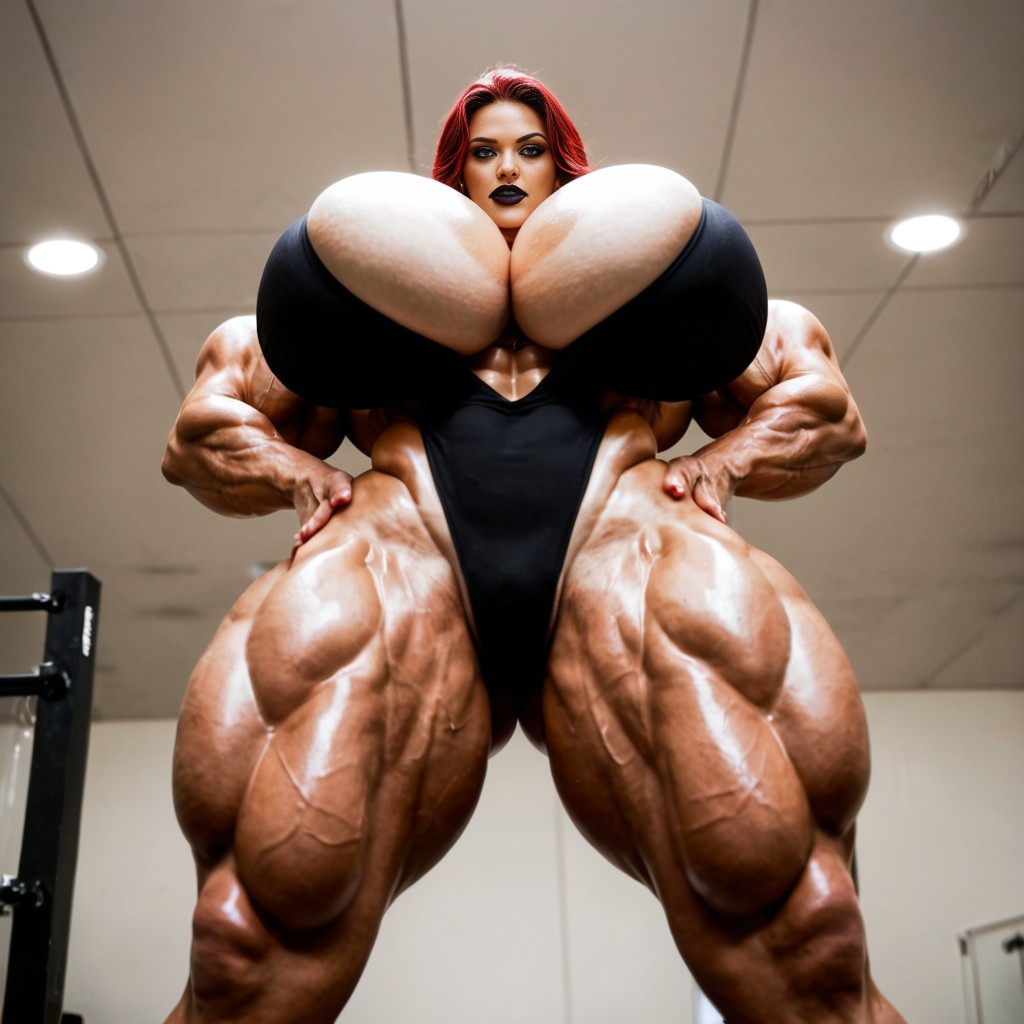 Muscular Striated Thighs, Ultra Muscular, Hyper Massive Muscular Arms AI Porn