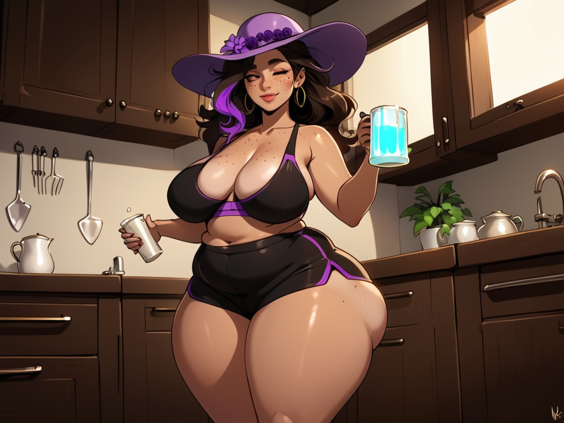 Low Height, Brown Eyes, Freckles AI Porn