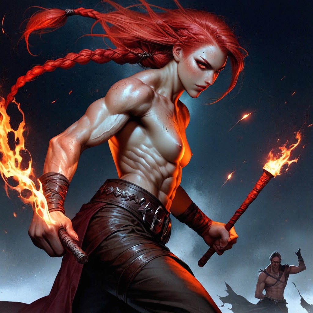 Fighting, Mysterious, Androgyne AI Porn