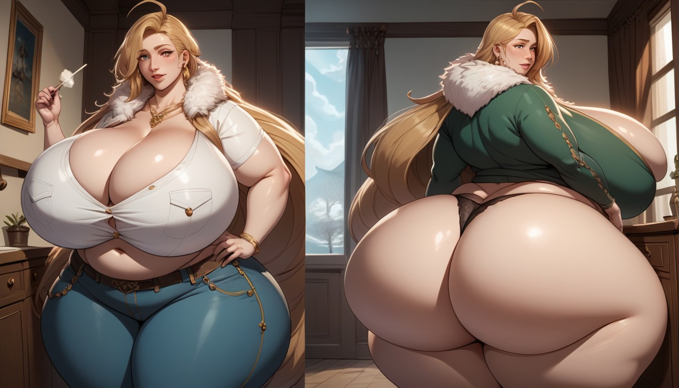 Multiple Views, Absurdly Hugely Hyper Immense Fat Breast Expansion, Extremely Large Ass BBW AI Porn