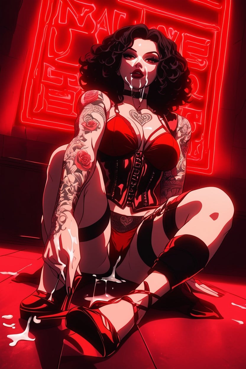 Long Legs, Corset, Removing Panties AI Porn